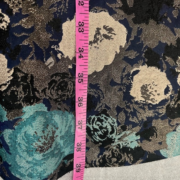 [12] Tahari By Arthur S Levine Floral Metallic Sleeveless Dress A shape Mini - Picture 6 of 10